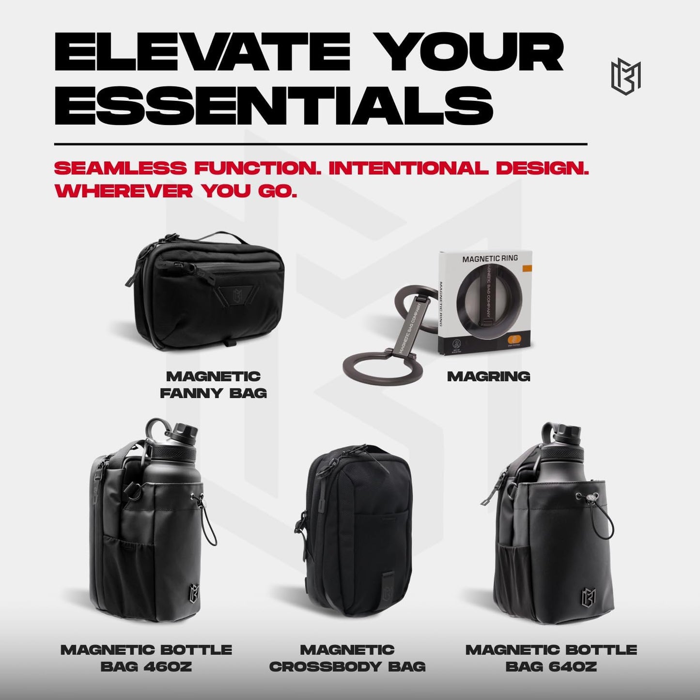 - Portabottiglie per Uomo E Donna | Borsa Sportiva per Viaggi, Lavoro E Sport | Tenere Gli Oggetti Fuori Dal Pavimento Sporco Con Fissaggio Magnetico, Nero, 9.7 X 4.4 X 5.8, Borsa