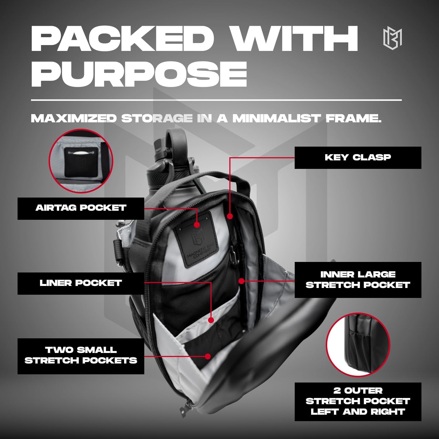 - Portabottiglie per Uomo E Donna | Borsa Sportiva per Viaggi, Lavoro E Sport | Tenere Gli Oggetti Fuori Dal Pavimento Sporco Con Fissaggio Magnetico, Nero, 9.7 X 4.4 X 5.8, Borsa