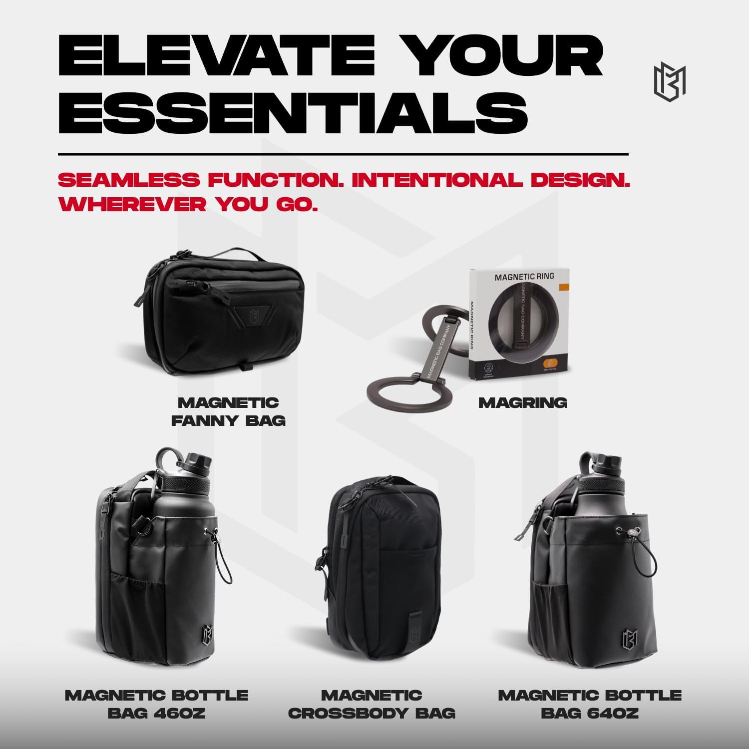 - Portabottiglie per Uomo E Donna | Borsa Sportiva per Viaggi, Lavoro E Sport | Tenere Gli Oggetti Fuori Dal Pavimento Sporco Con Fissaggio Magnetico, Nero, 9.7 X 4.4 X 5.8, Borsa