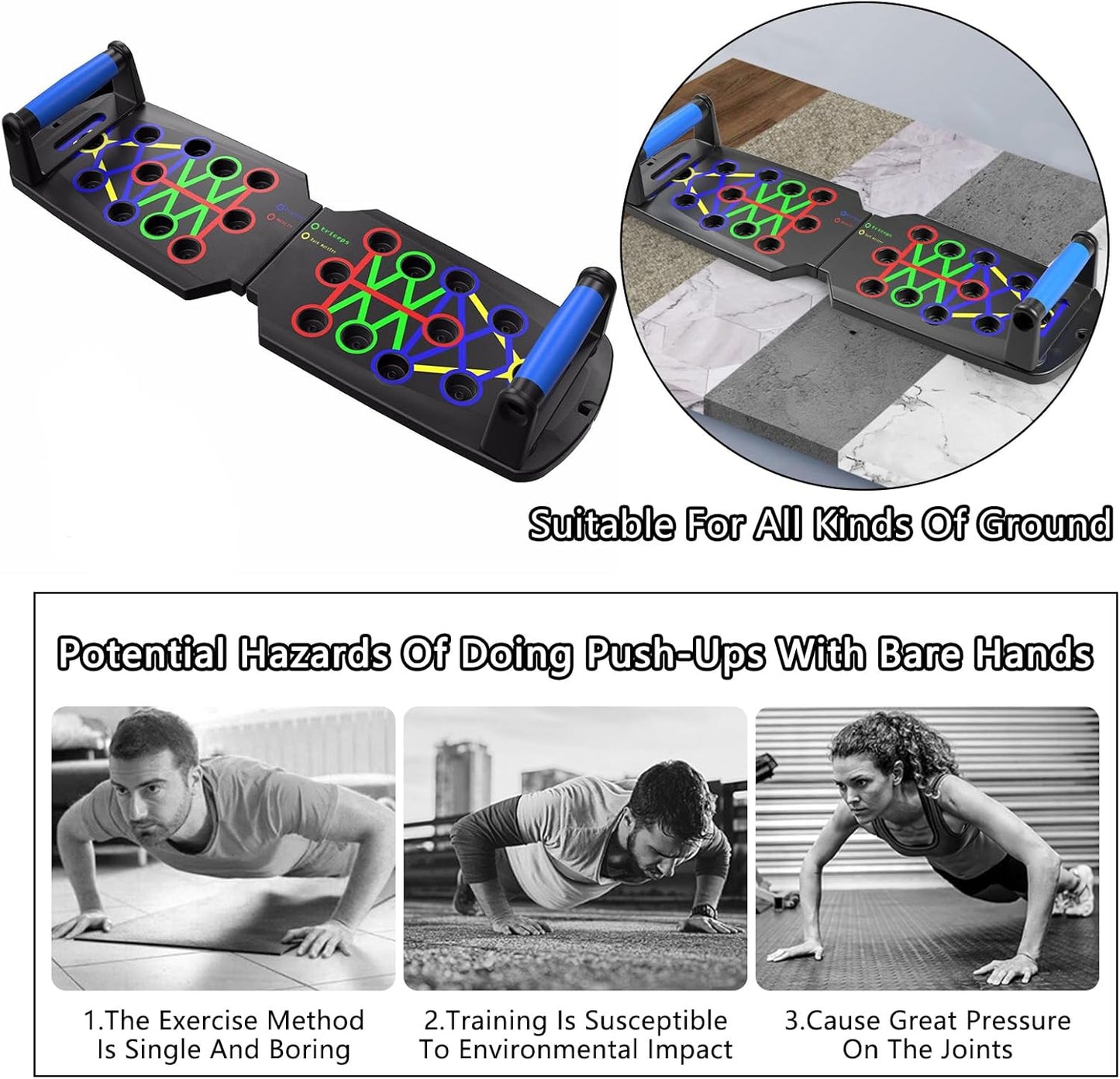 Push up Bordo 14 in 1 Multi-Funzionale Pushup Stand Sistema per Le Donne Degli Uomini, Portatile Push up Bar, Uomo Palestra Allenamento Della Forza Push up Maniglie