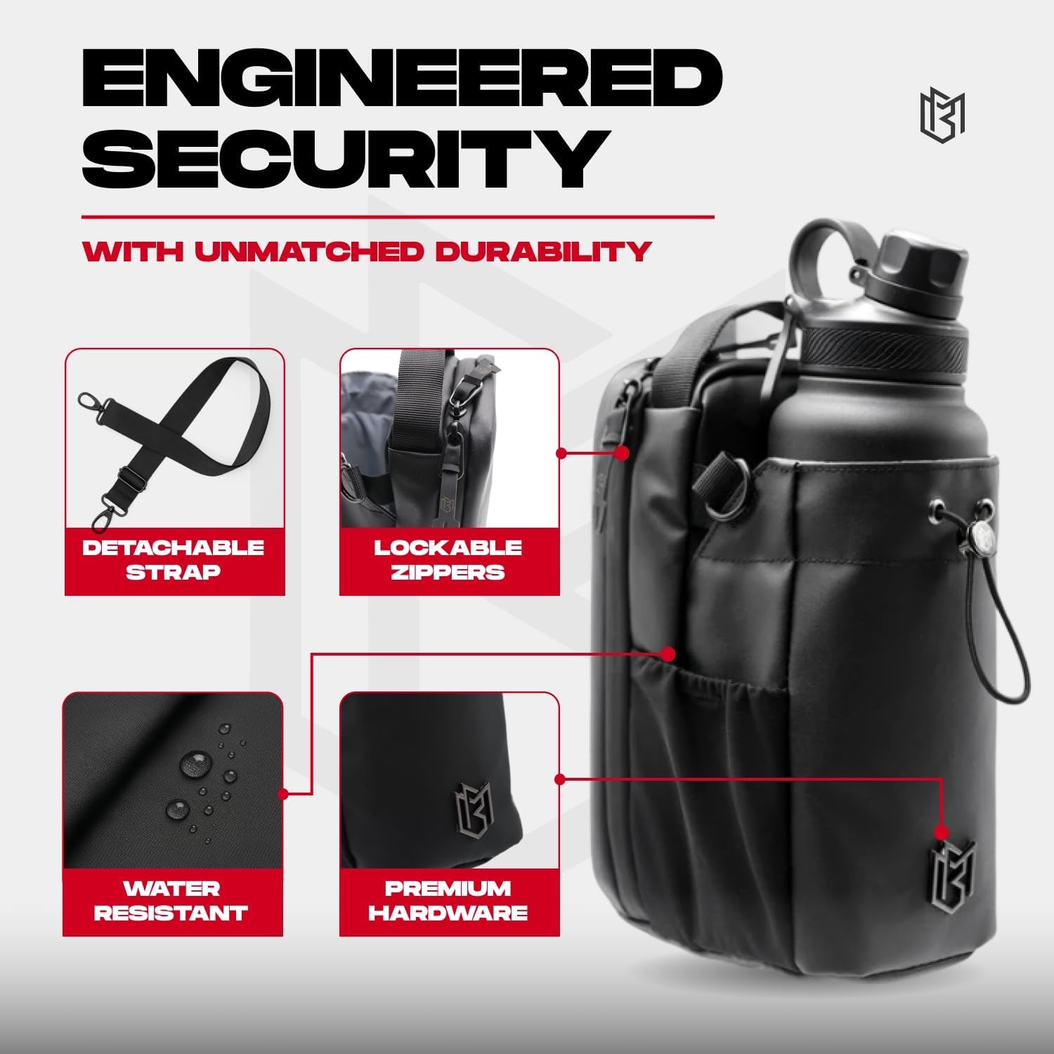 - Portabottiglie per Uomo E Donna | Borsa Sportiva per Viaggi, Lavoro E Sport | Tenere Gli Oggetti Fuori Dal Pavimento Sporco Con Fissaggio Magnetico, Nero, 9.7 X 4.4 X 5.8, Borsa