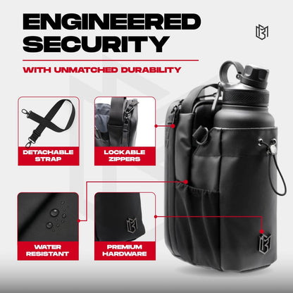 - Portabottiglie per Uomo E Donna | Borsa Sportiva per Viaggi, Lavoro E Sport | Tenere Gli Oggetti Fuori Dal Pavimento Sporco Con Fissaggio Magnetico, Nero, 9.7 X 4.4 X 5.8, Borsa