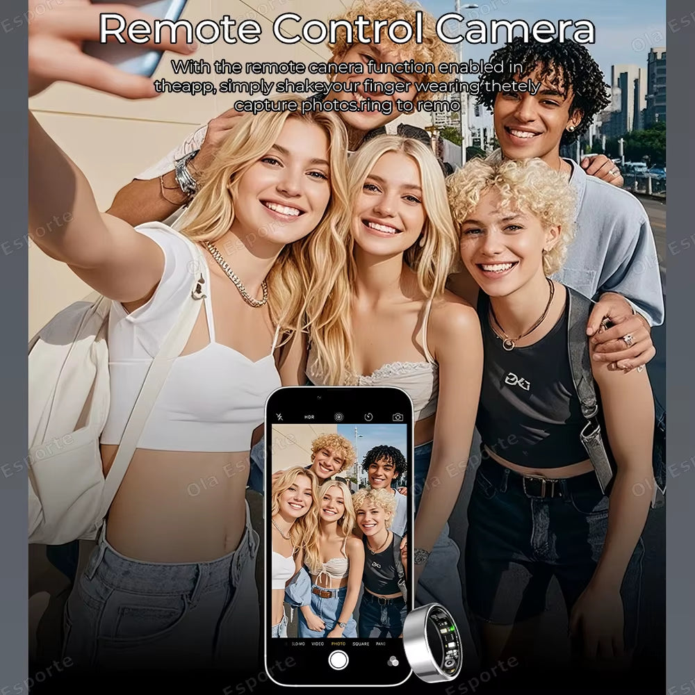 2025 New Smart Ring Heart Rate Blood Pressure Sleep Monitoring Motion Tracking IP68 Waterproof Men Women Smart Ring Holiday Gift